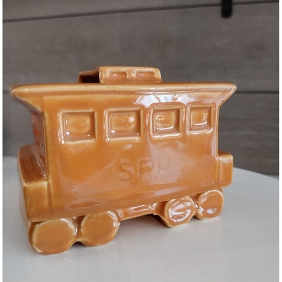 Vintage Shawnee Pottery S.R.R. Train Engine & Train Car Planters 4pc Set #552 - Picture 6 of 16